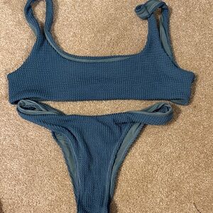 Edikted Deep Blue Textured Bikini